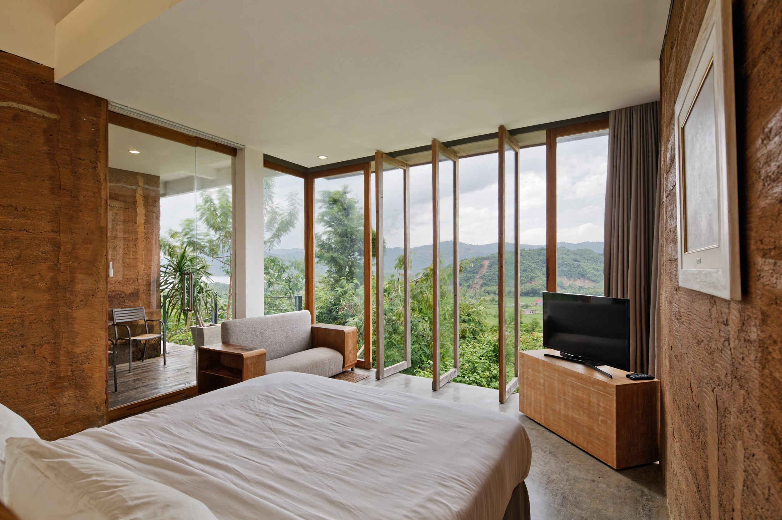 View from a bedroom in the Lombok eco villa