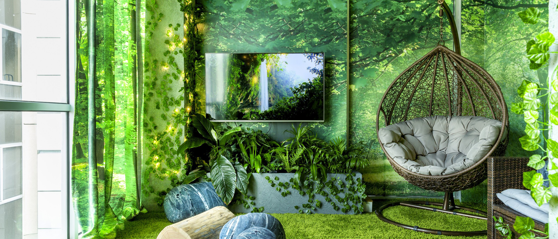 grass green living room