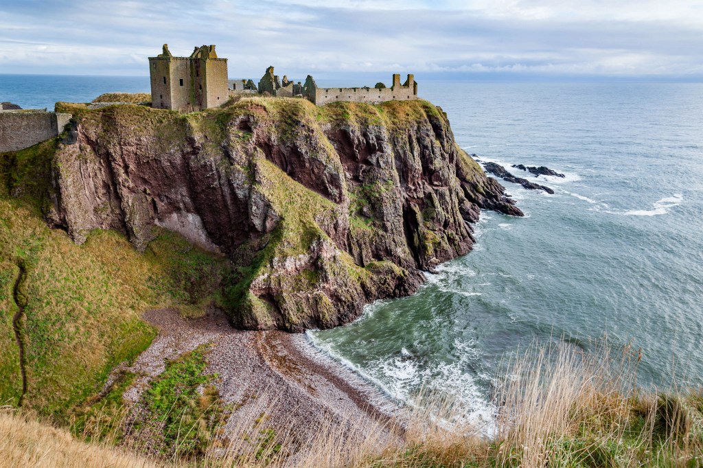 The ruins of Dunottar Castle on the north east coast of Scotland.