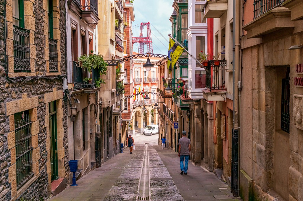 Street in Portugalete, Bilbao, Spain