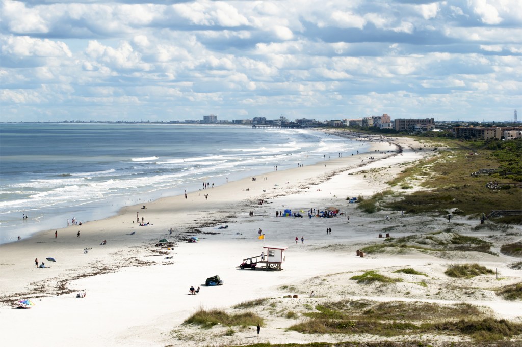 The evening view of a Cape Canaveral beach in Florida.