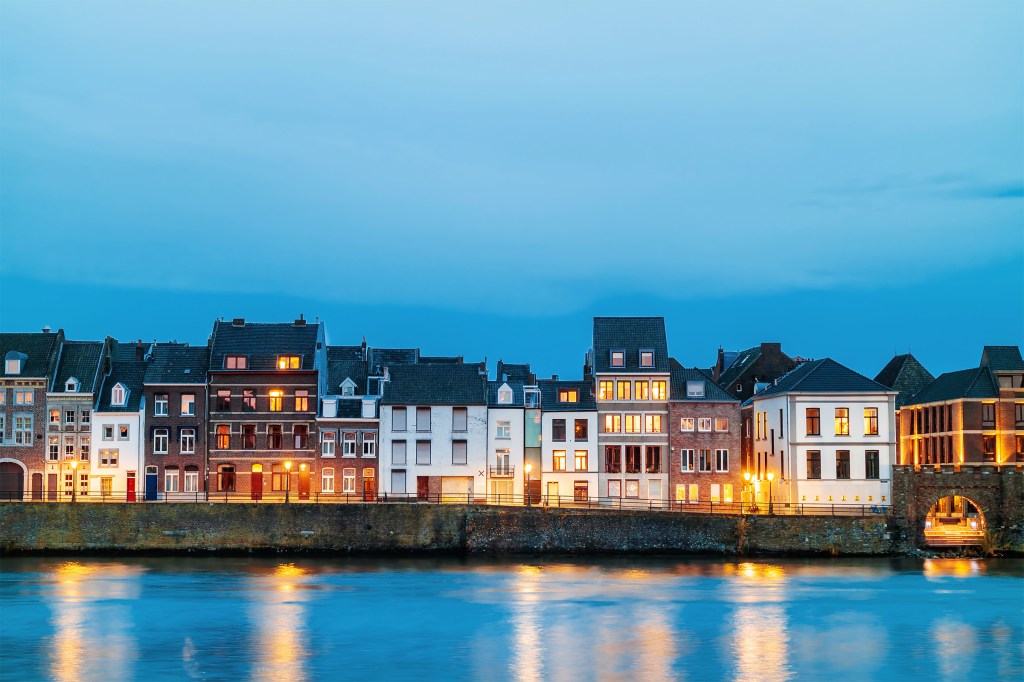 View at the east side of the city of Maastricht in the Netherlands.