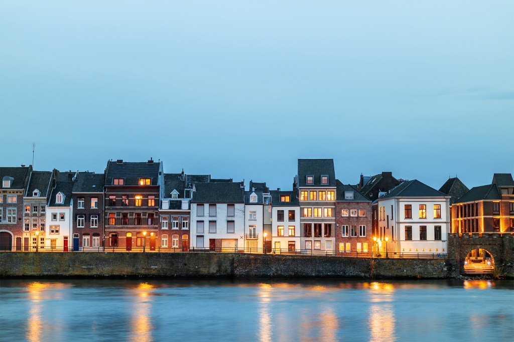 View at the east side of the city of Maastricht in the Netherlands.