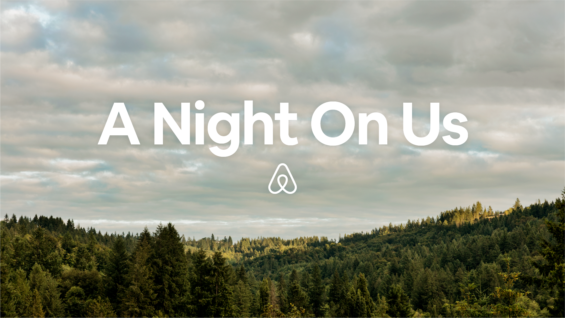 "A Night On Us" over a landscape image promoting our program for striking UAW members
