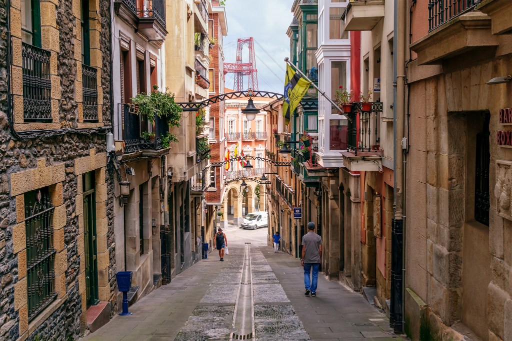 Street in Portugalete, Bilbao, Spain.