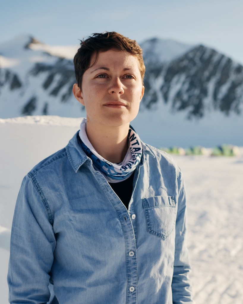 Portrait of Kirstie Jones-Williams, polar researcher and host of the Antarctic Sabbatical expedition