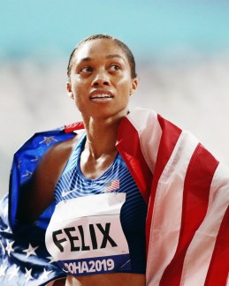 Portrait of Olympian Allyson Felix.