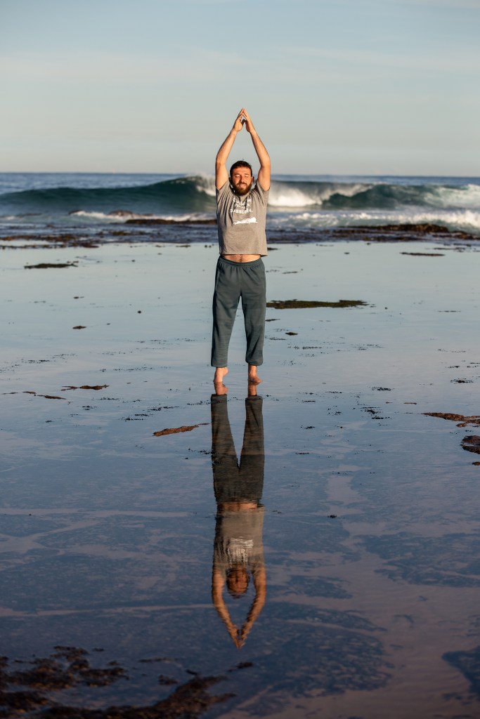 Paralympian Adam Kellerman on an Australian beach