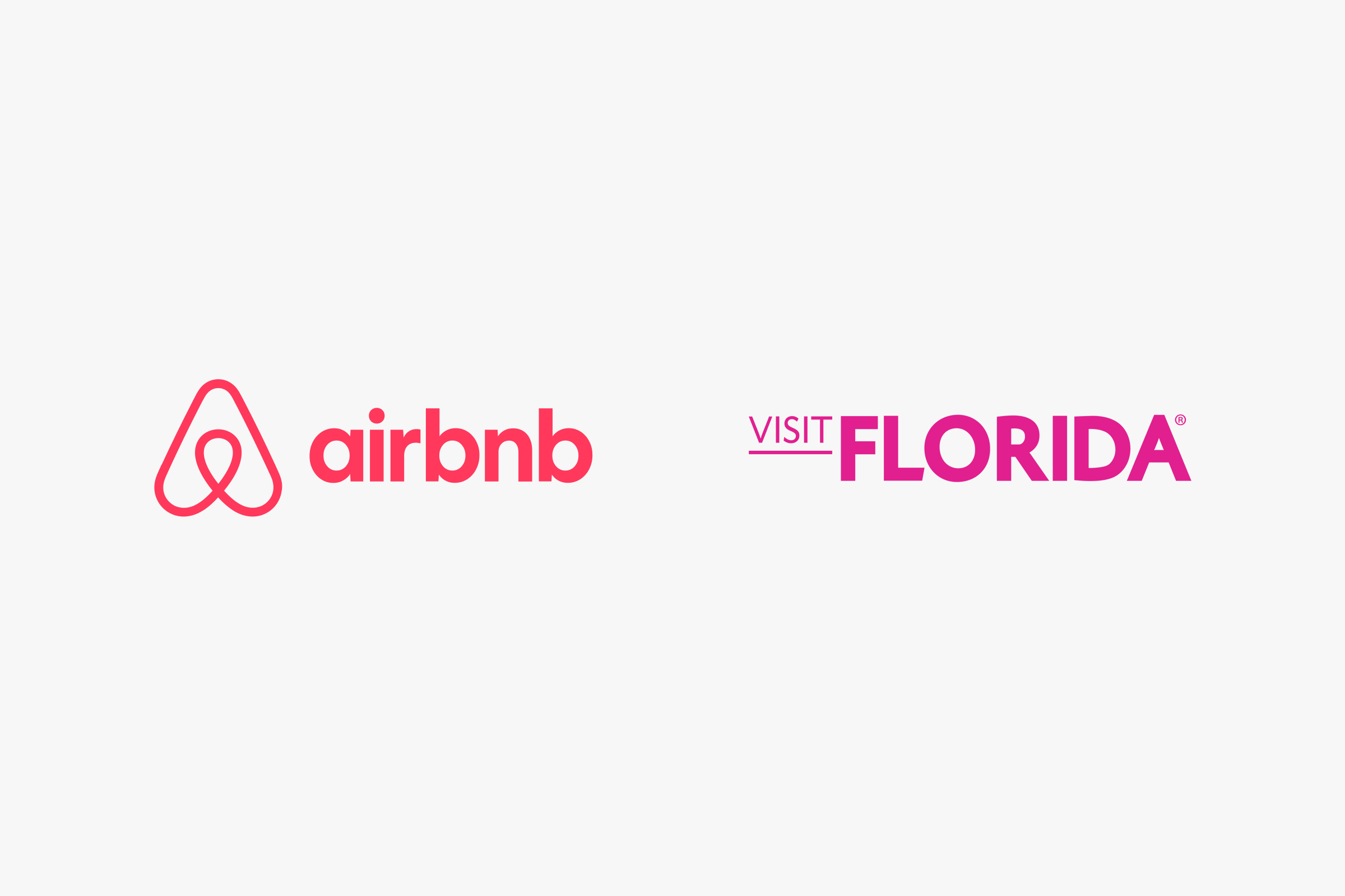 Airbnb logo and VISIT FLORIDA logo are pictured together.