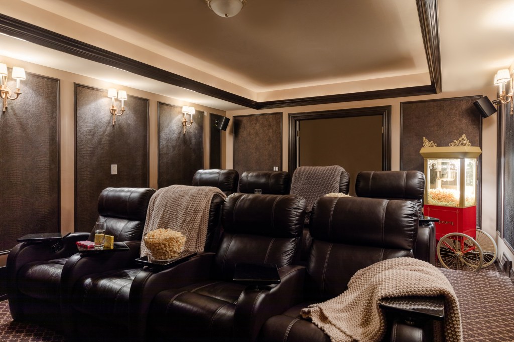 The in-home theater has popcorn snacks and anything else you may need while watching the games.