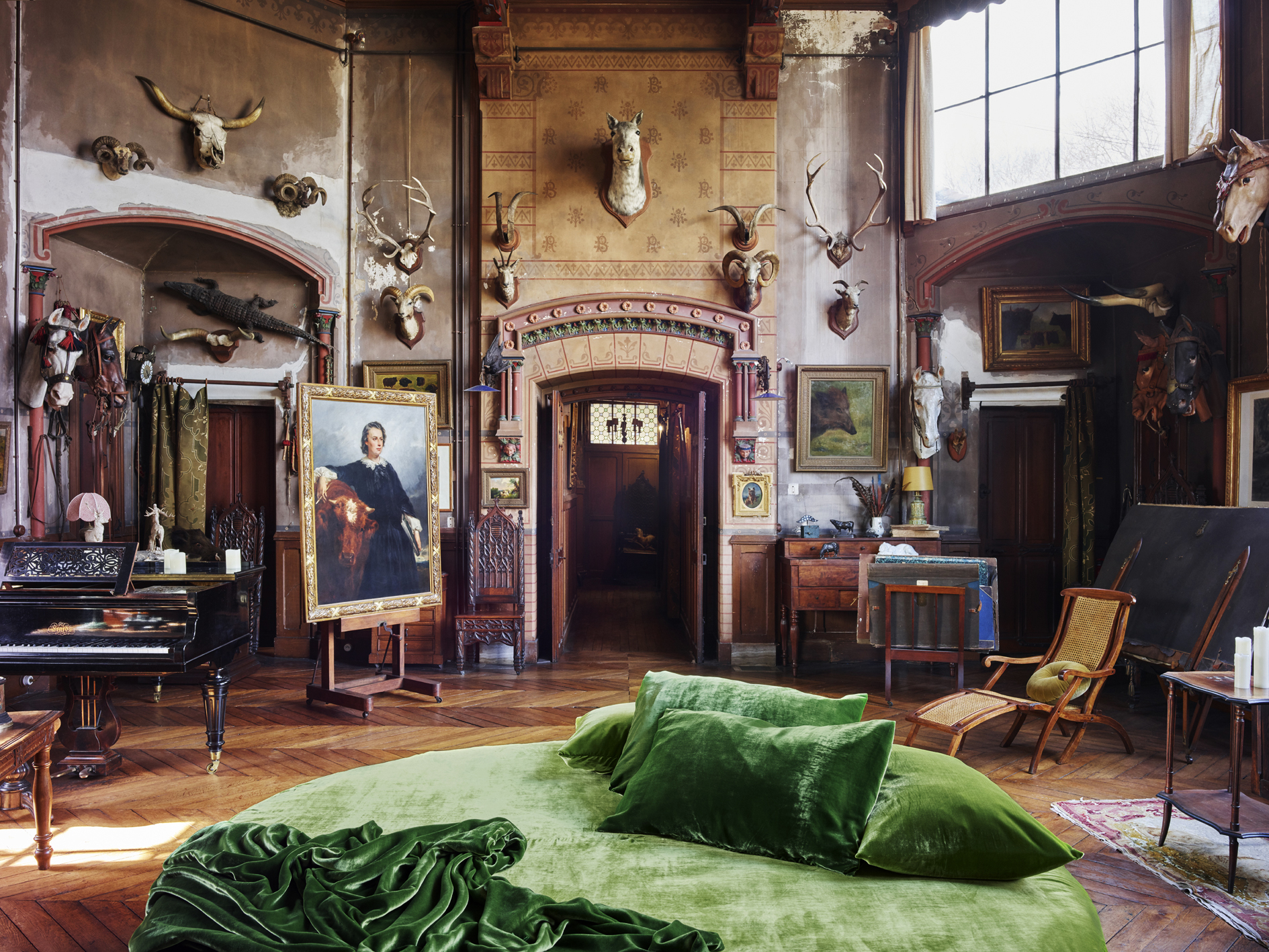 Bonheur's vast studio, dominated by bric-a-brac and objects collected by the artist during her lifetime.