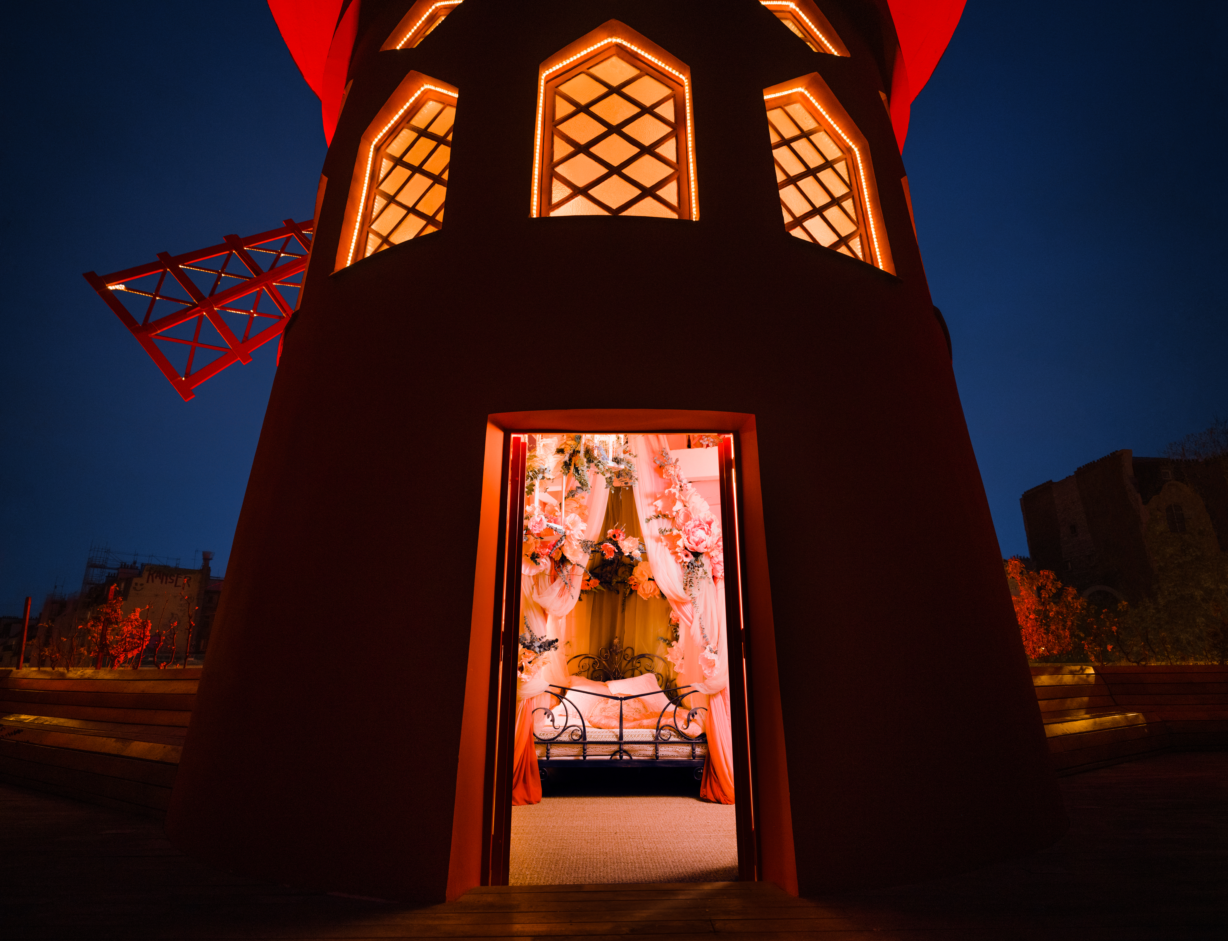 The iconic Moulin Rouge windmill reveals a secret room for an overnight  stay with Airbnb