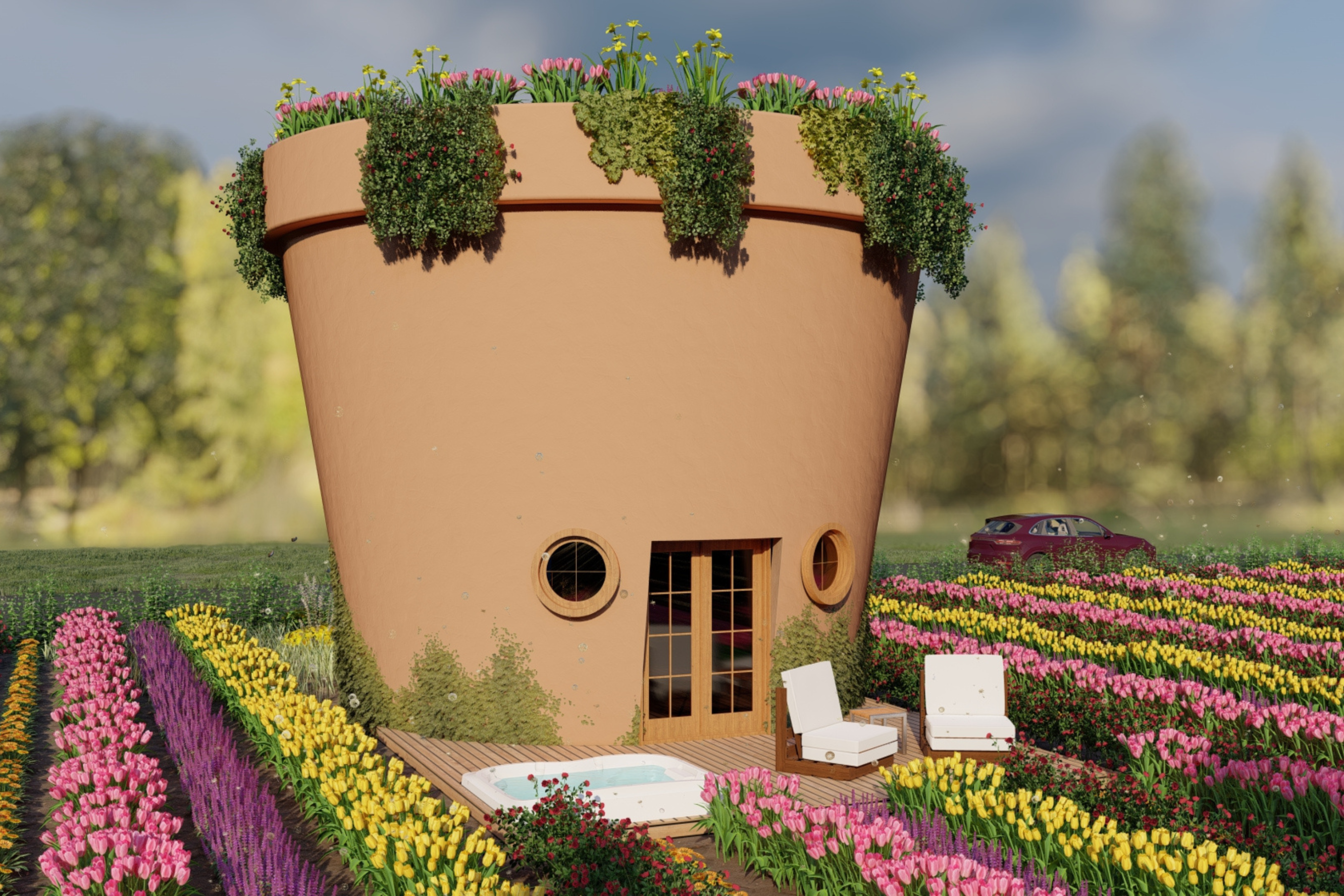Flower pot house