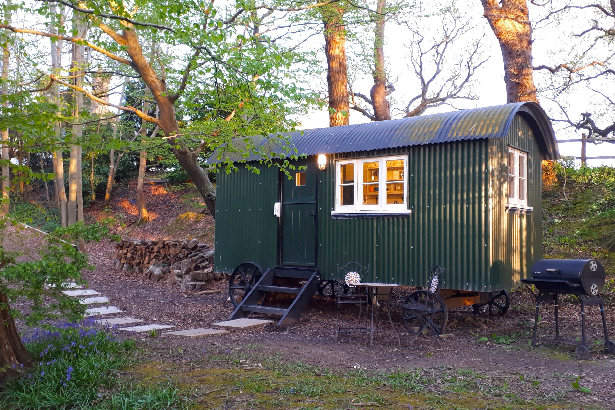 Green Shephard's hut in the middle of a woodland