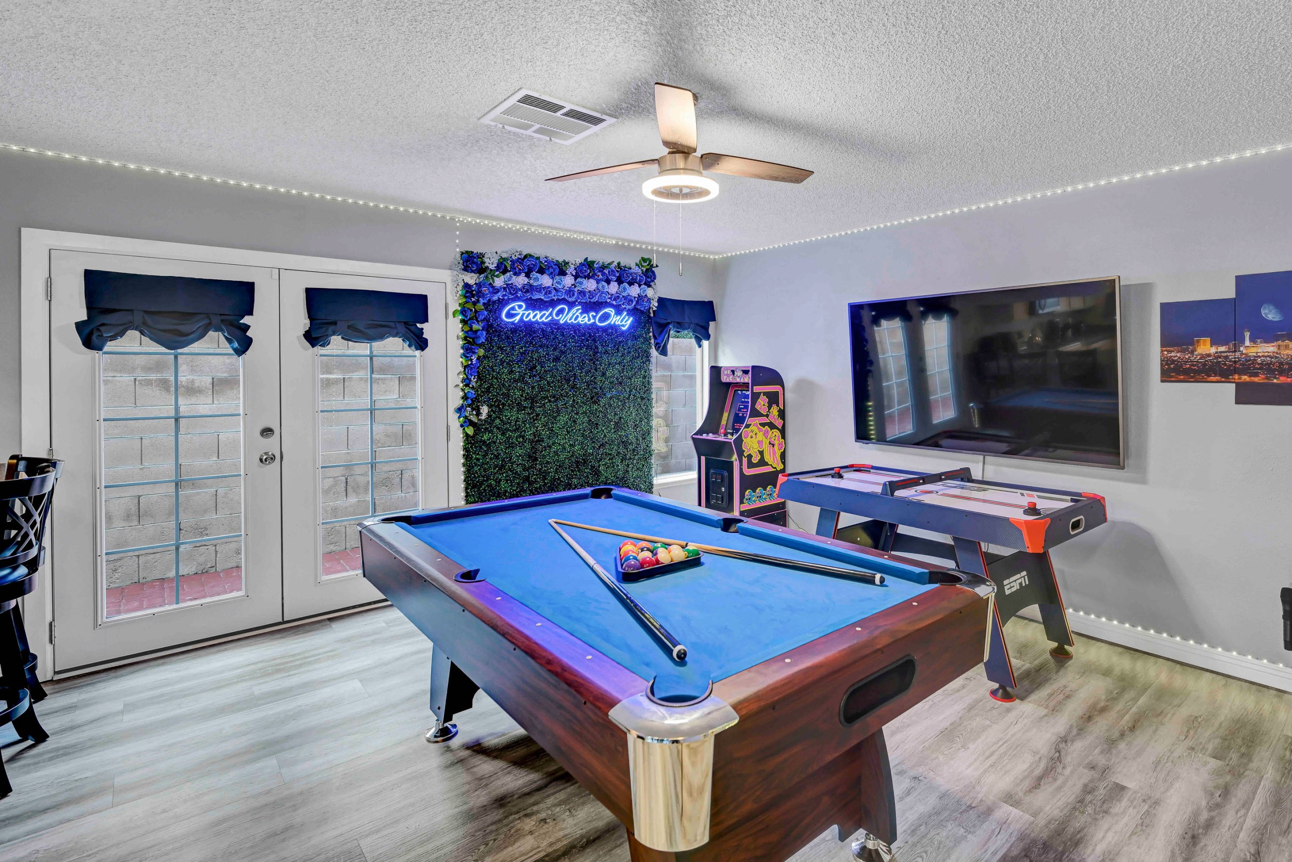 Game room at Blissful Pool House