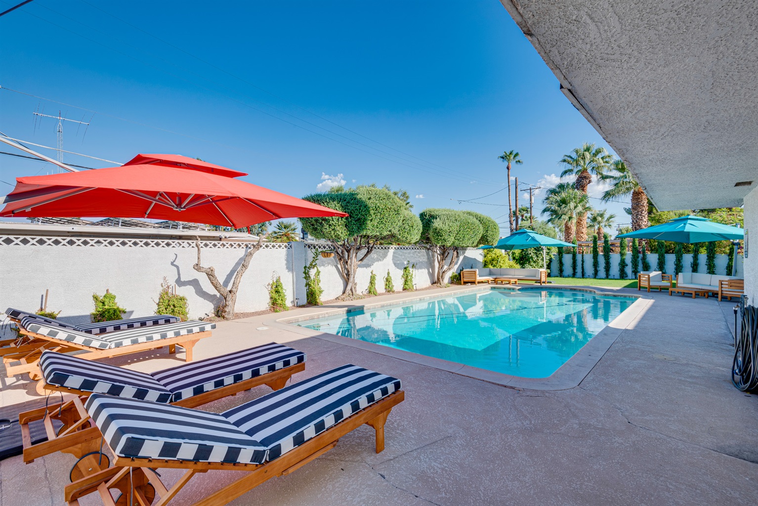 Pool deck and backyard at Dream Las Vegas