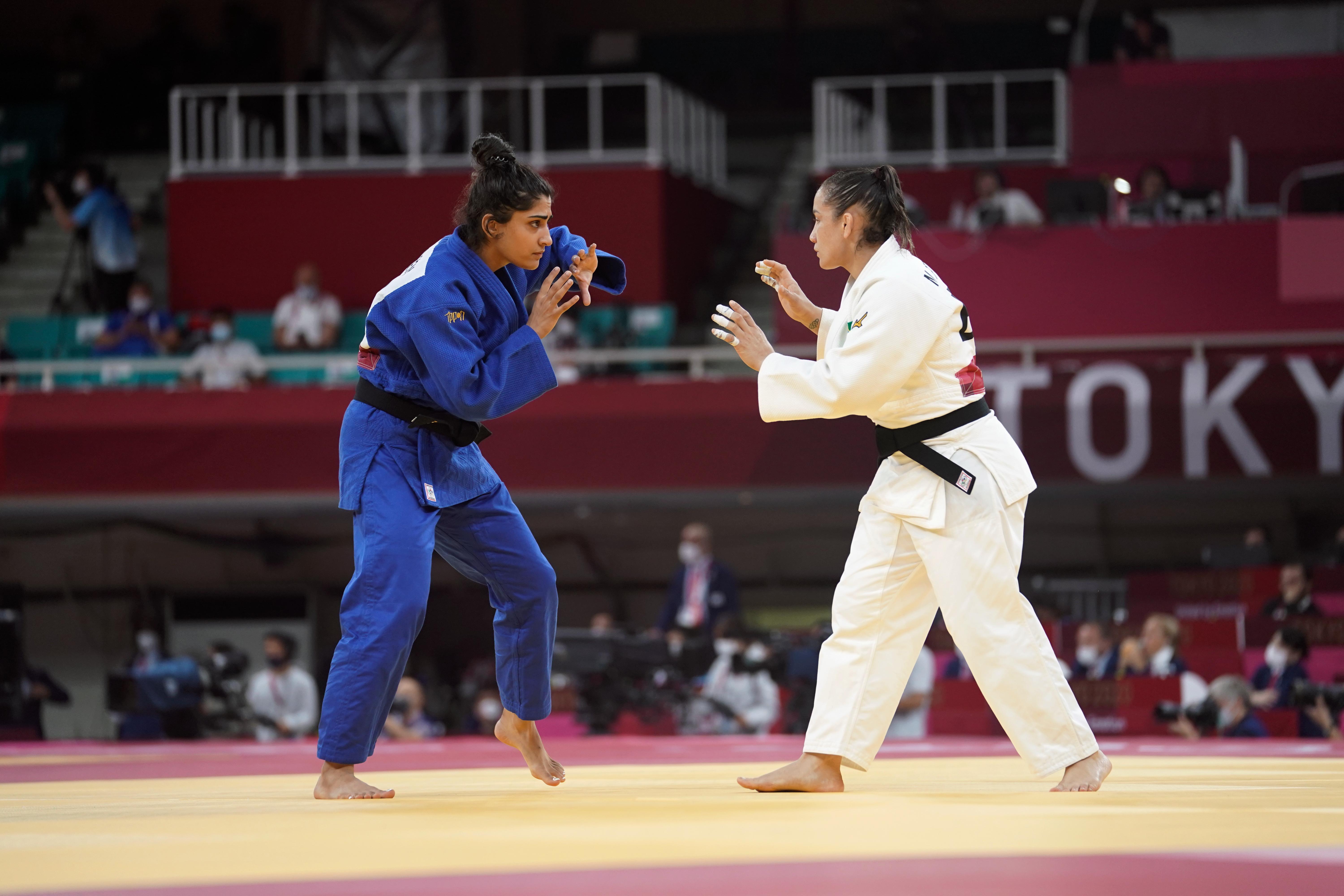 Olympians compete in Judo at Tokyo 2024.