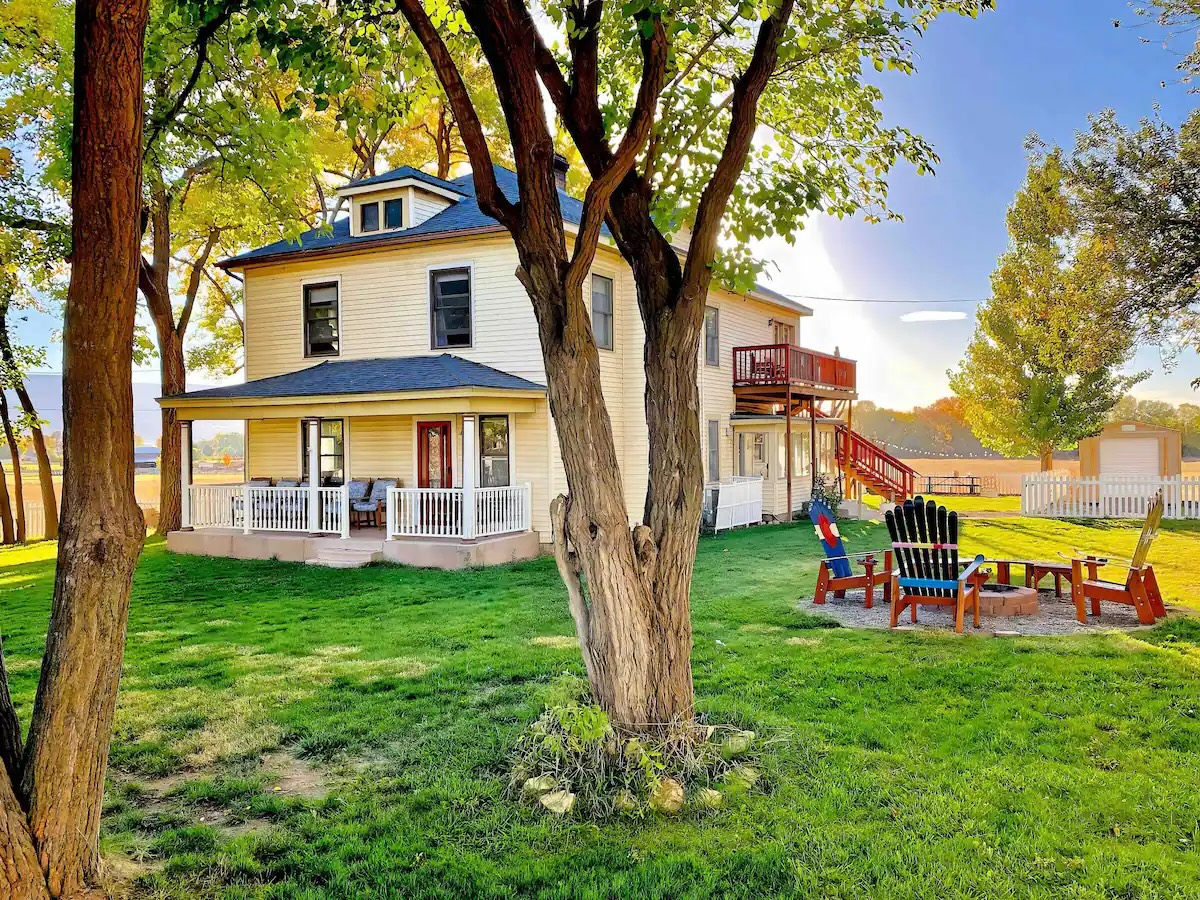 House with yellow exterior