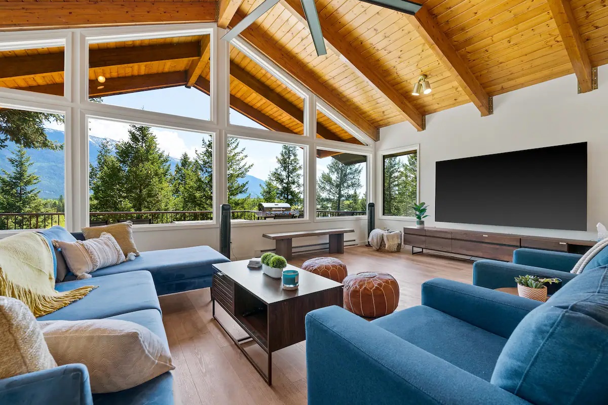 Living room with scenic view