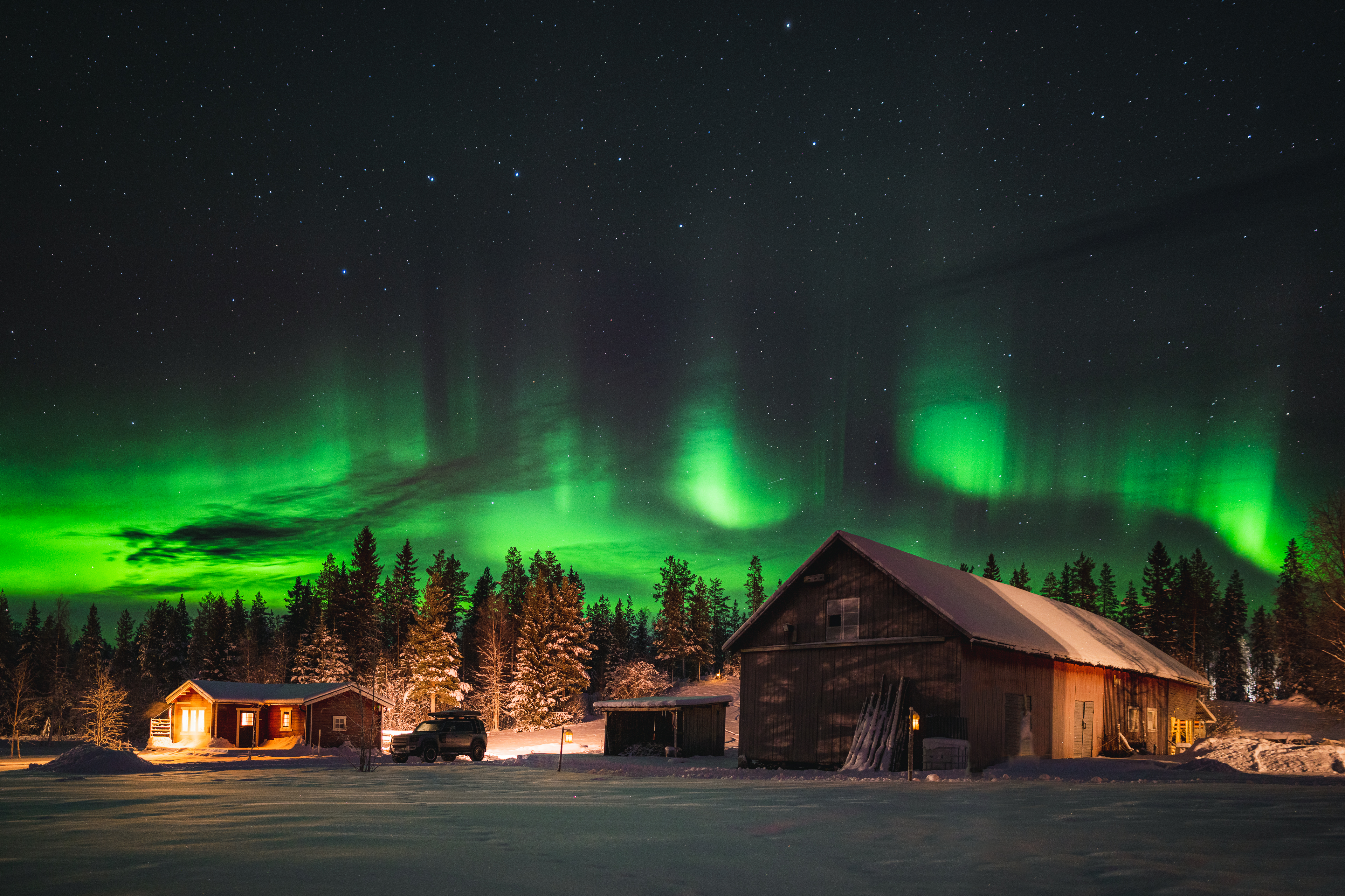 Cabin with Northern Lights view