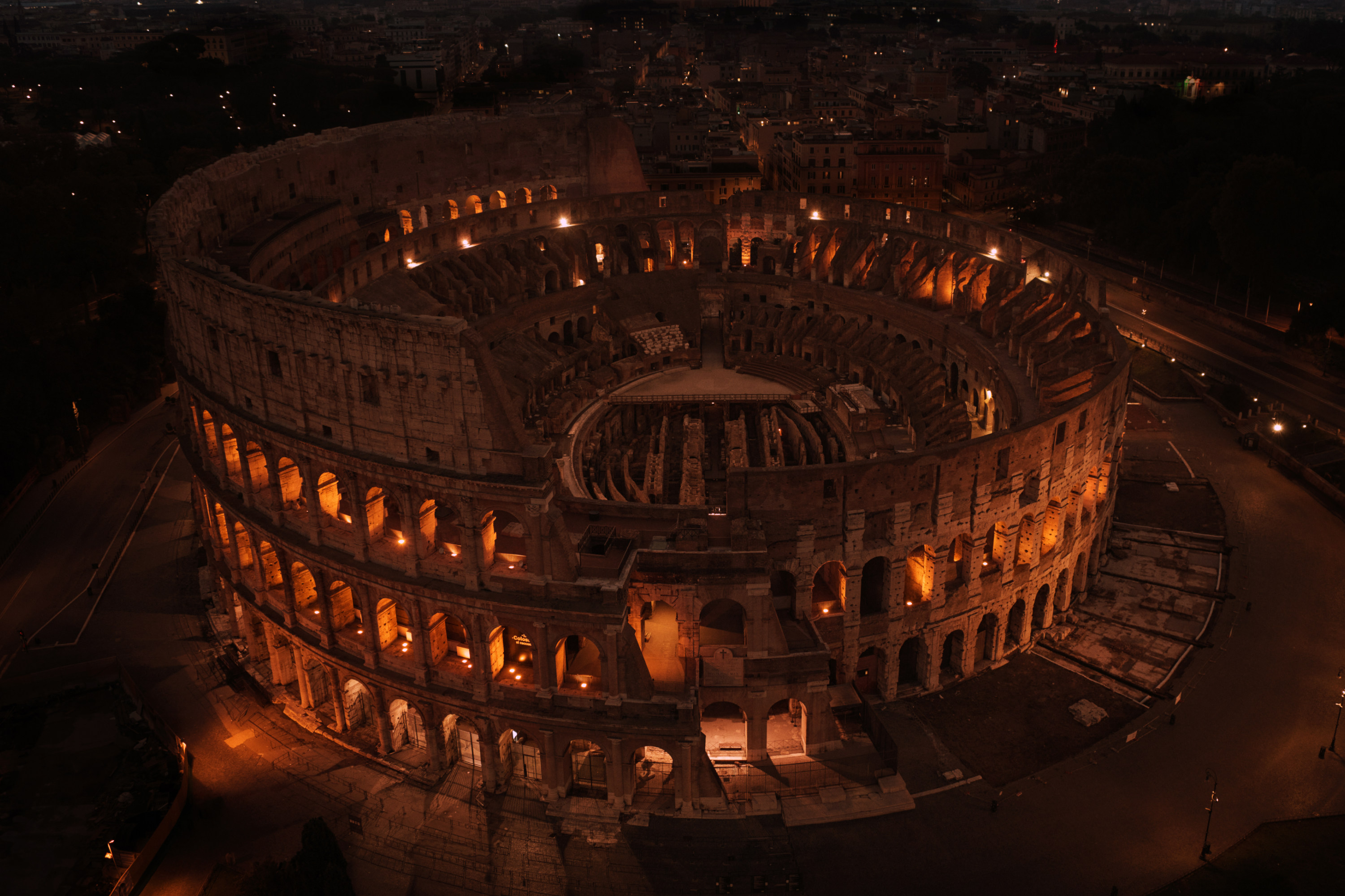 Exterior shot of colosseum