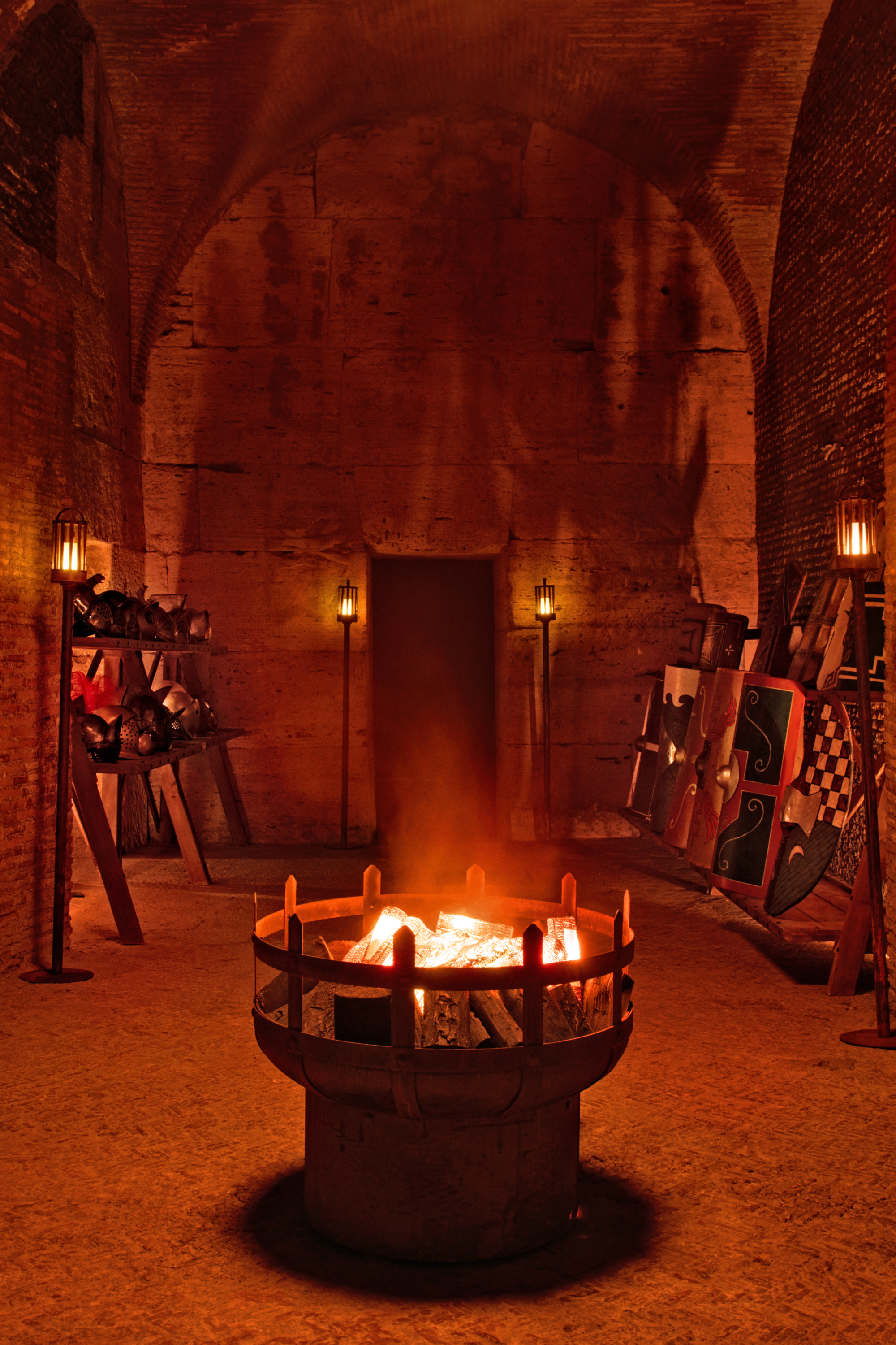 The underground chambers where gladiators prepare for battle