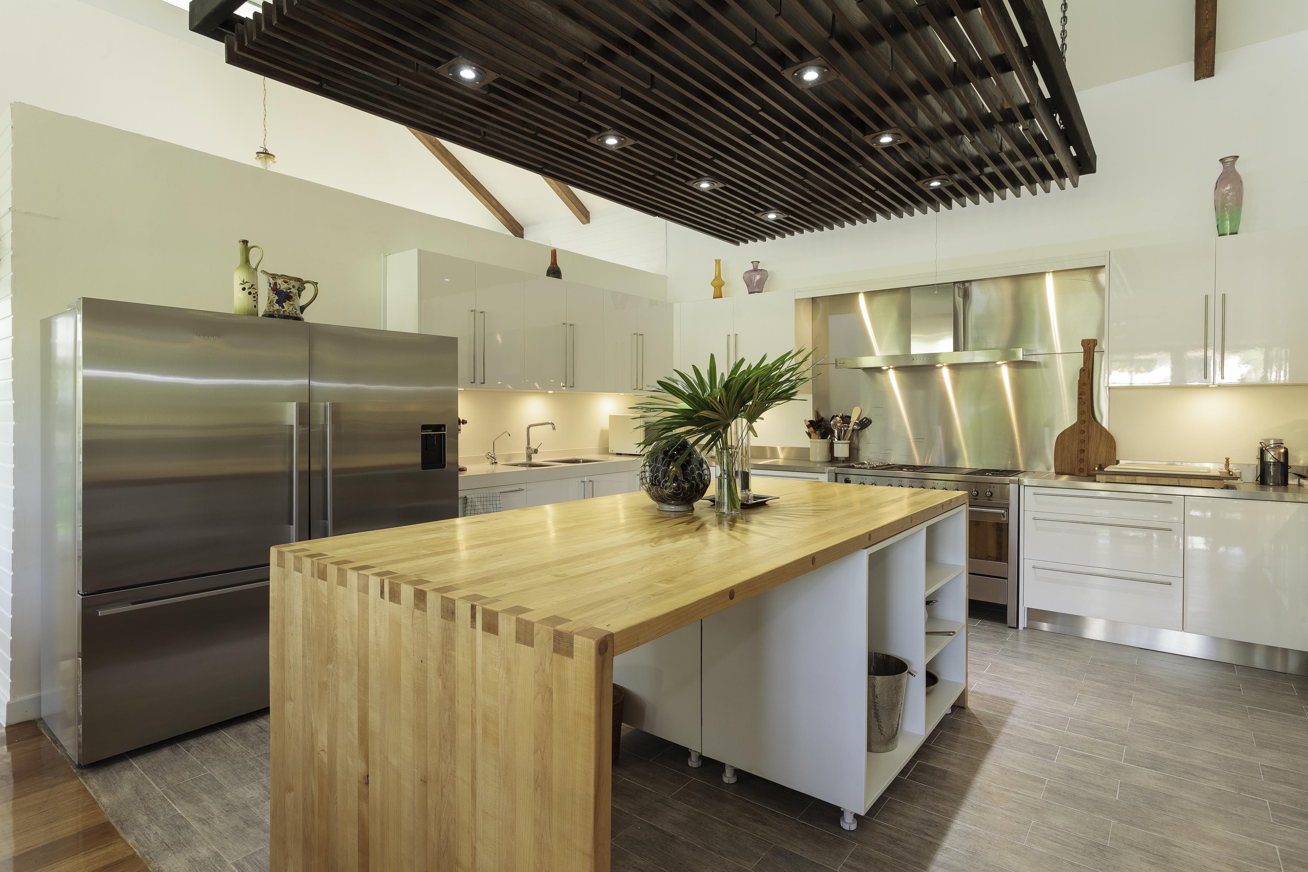 Kitchen with wooden island