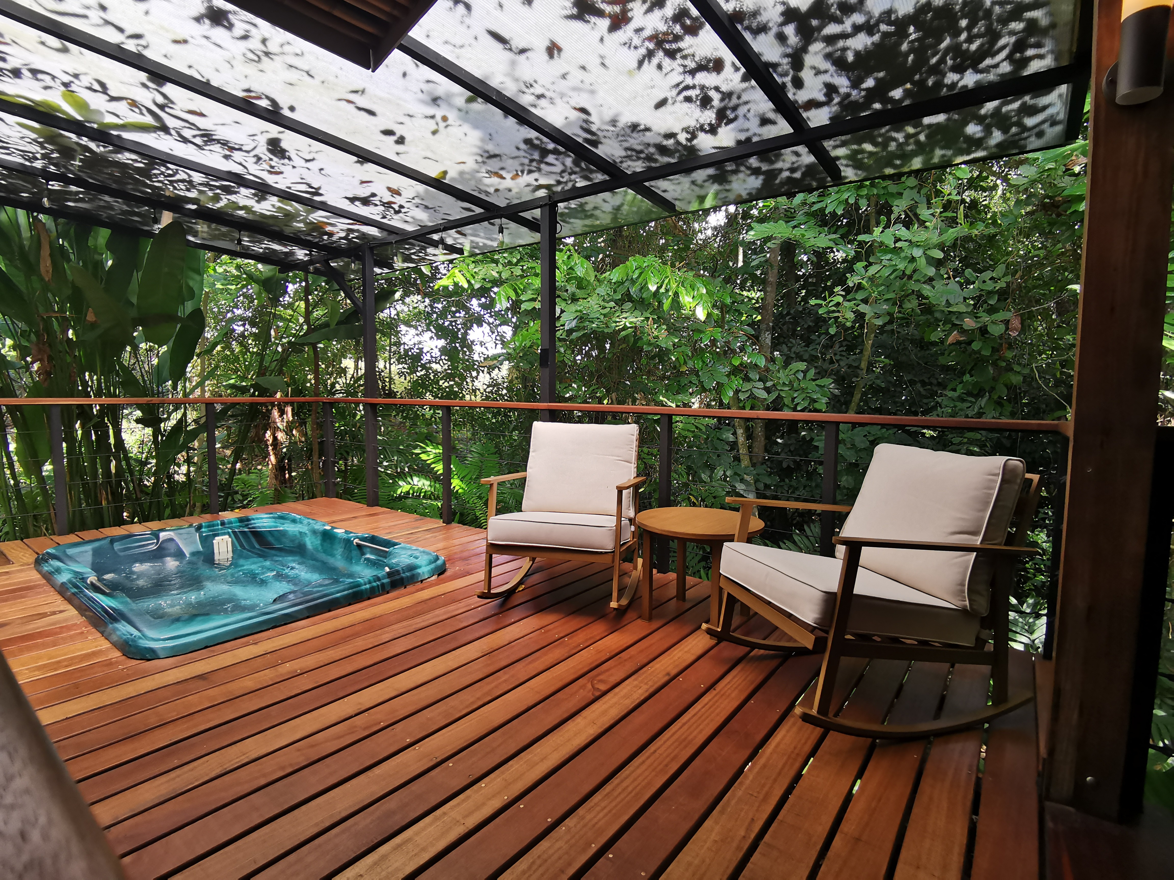 Outdoor hot tub surrounded by nature